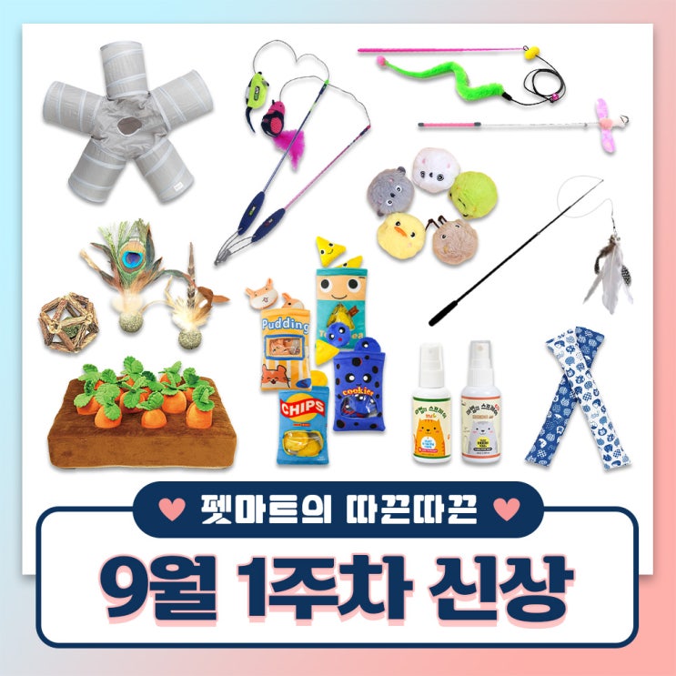  펫마트의 따끈따끈 주간 신상 [ 강아지 장난감, 고양이 장난감, 고양이 스프레이 ]