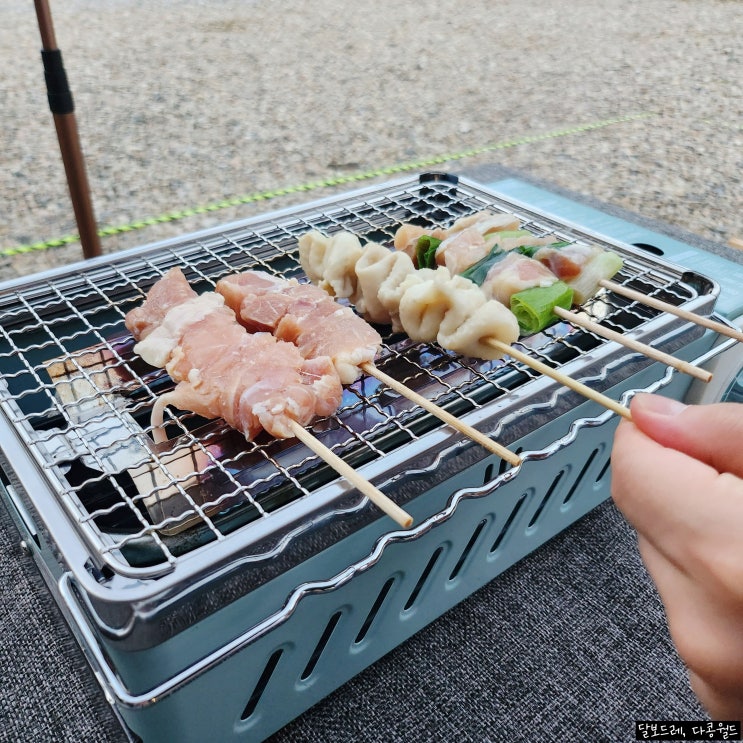  하코야 닭모둠 꼬치구이 캠핑음식 술안주로 최고