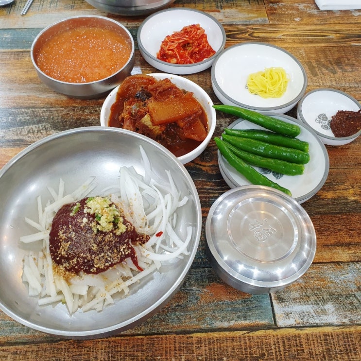 대구 서구 평리동 물회 맛집 부자감포회수산 참가자미횟집