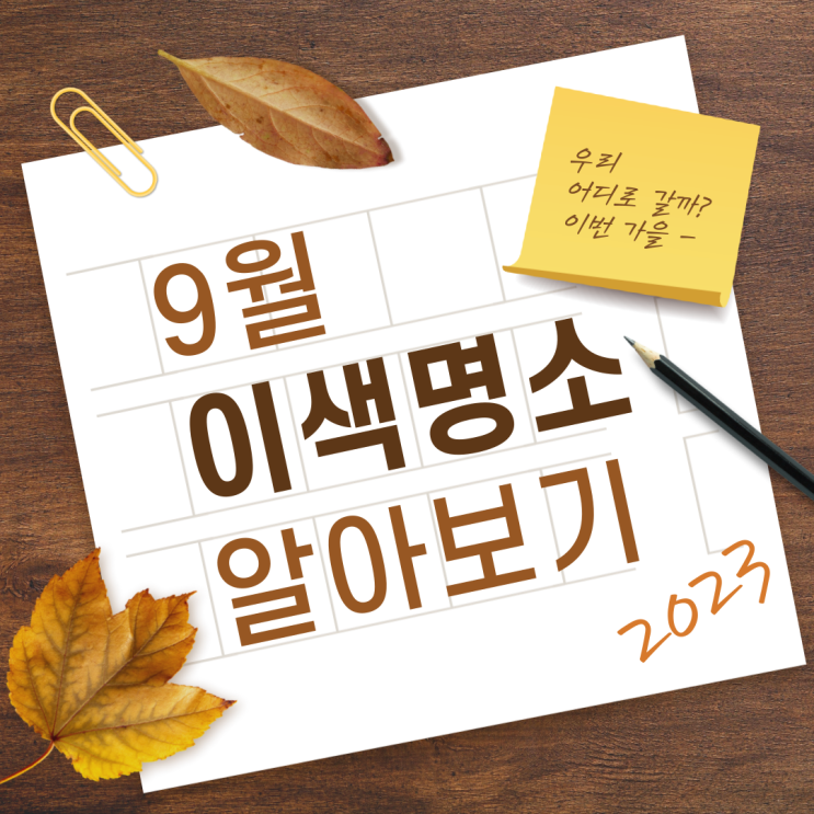 완연한 가을, 23년 9월 개장하는 이색명소 완연한 가을, 23년 9월 개장하는 이색명소