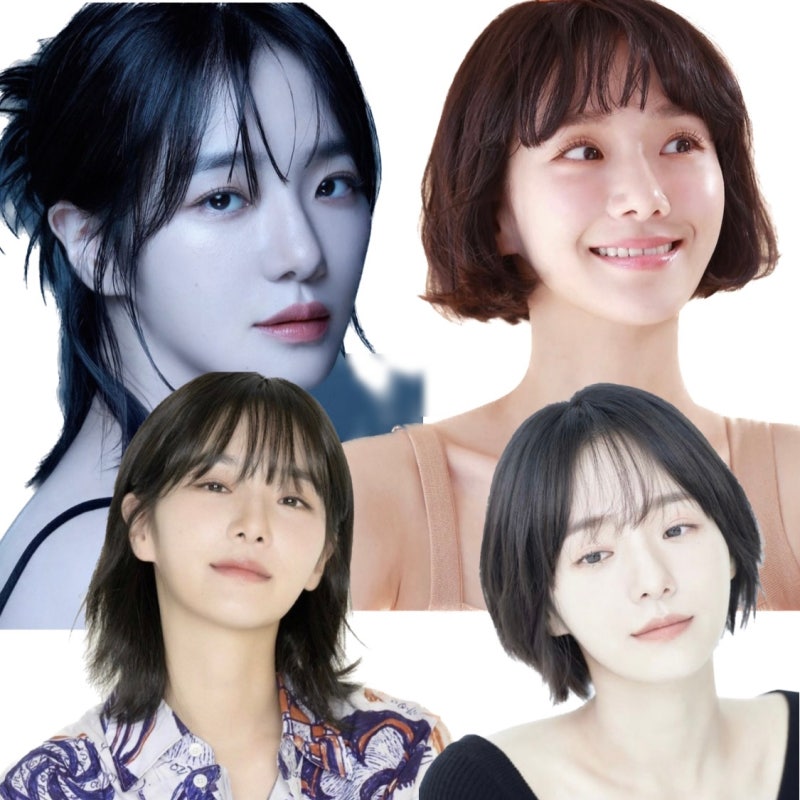 여자 짧은 숏컷 박규영 단발 펌 허쉬 태슬컷 상고 숏단발머리 반묶음 연예인 얼굴형