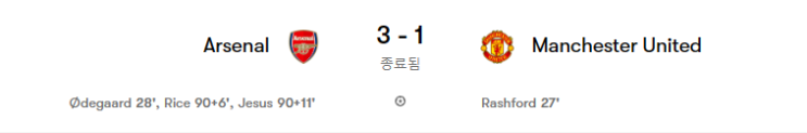 [EPL] 23-24 시즌 PL 4R 리뷰 아스날 vs 맨유