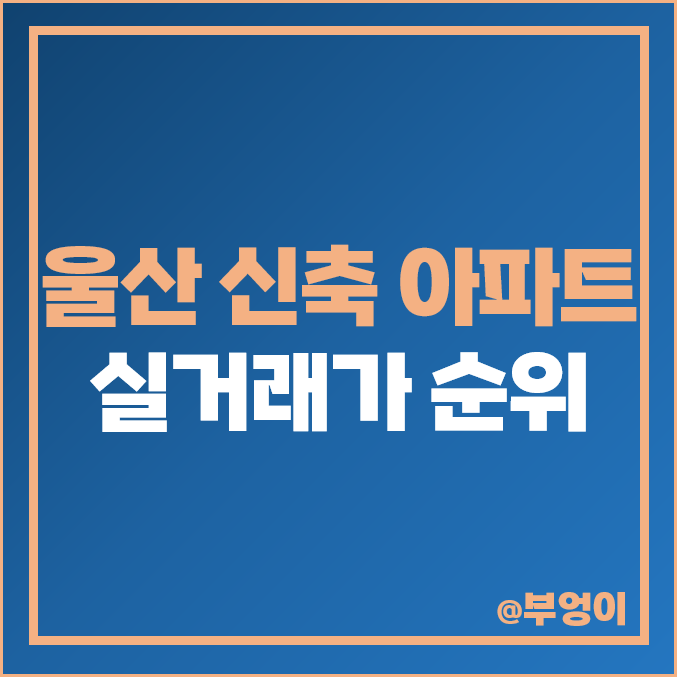 울산 신축 아파트 매매 가격 순위 더샵 번영센트로 대현시티 프라디움 시세