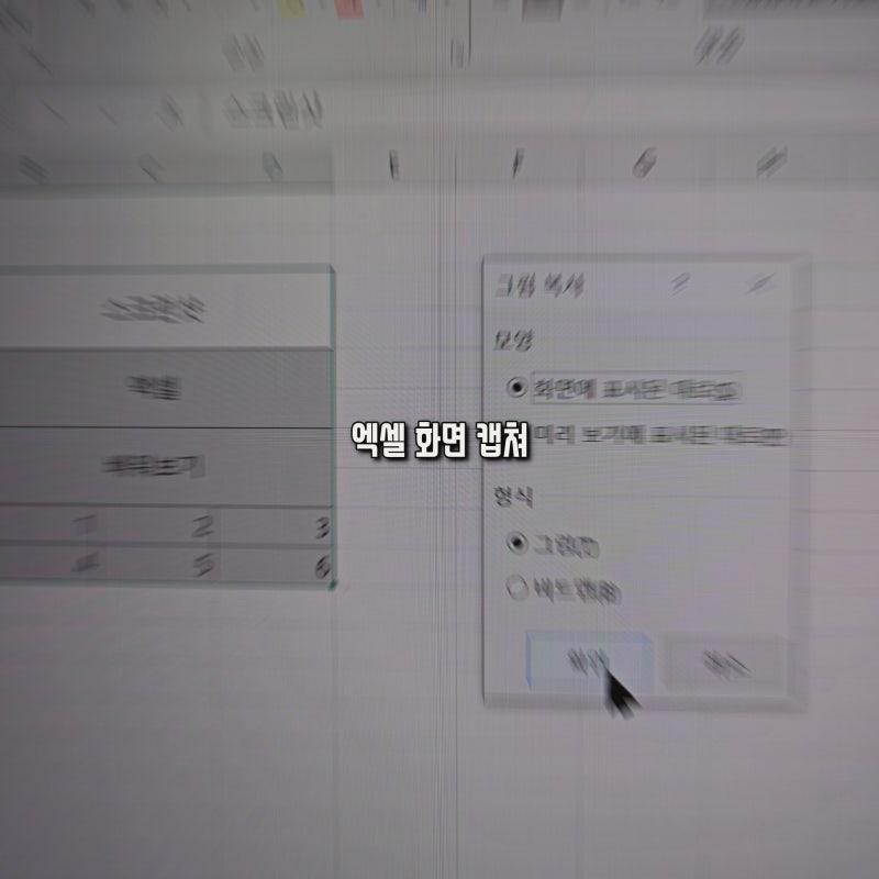엑셀 화면 캡쳐 두가지 스크린샷 방법