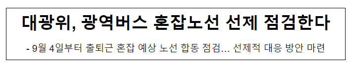 대광위, 광역버스 혼잡노선 선제 점검한다 대광위, 광역버스 혼잡노선 선제 점검한다