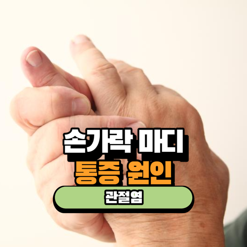 엄지 검지 새끼 손가락 마디 통증 부음 원인