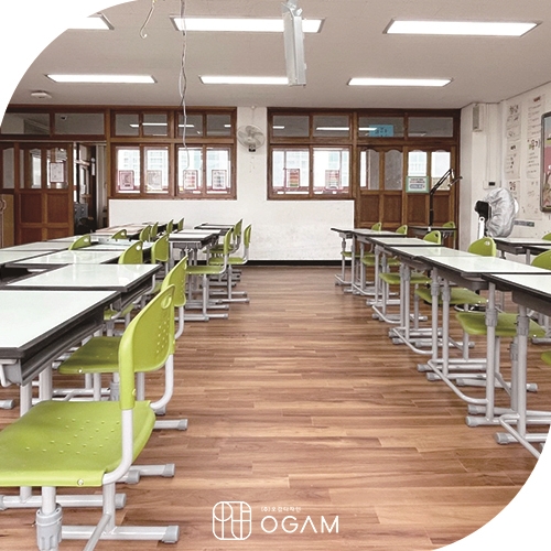  [부산인테리어] 학교 후로링 마루 / 부산 분포초등학교 6학년 교실 바닥 환경개선 공사 Design by 오감