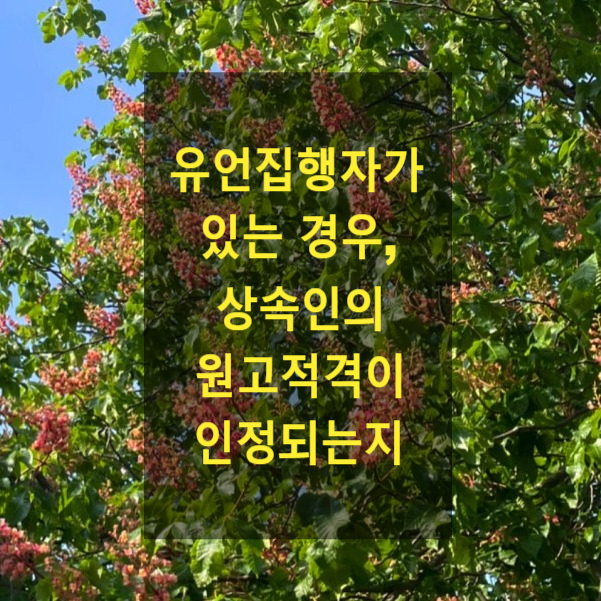  유언집행자가 있는 경우, 상속인의 원고적격이 인정되는지