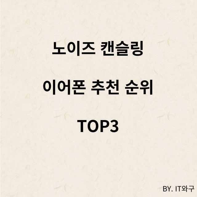노이즈 캔슬링 이어폰 추천 순위 Top3
