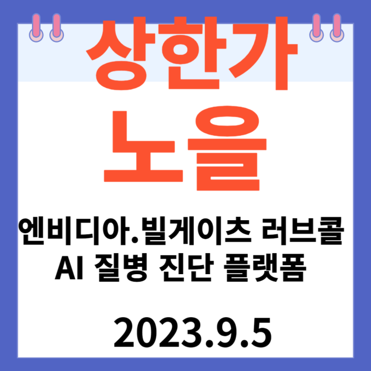 노을 주가차트 상한가 "엔비디아 빌 게이츠 러브콜 받는  AI질병 진단 플랫폼"