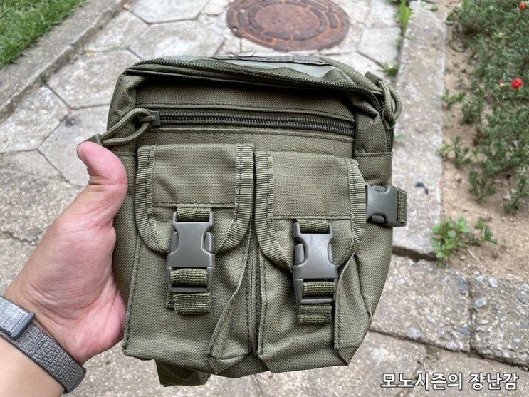 저련한 산책용 힙앤바디 힙색 허리가방 카키 간단 리뷰