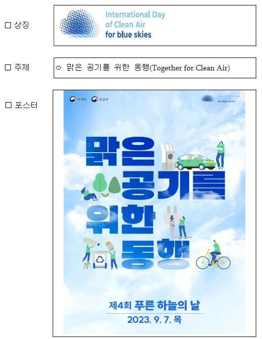 푸른 하늘의 날, ‘맑은 공기를 위한 동행’ 푸른 하늘의 날, ‘맑은 공기를 위한 동행’