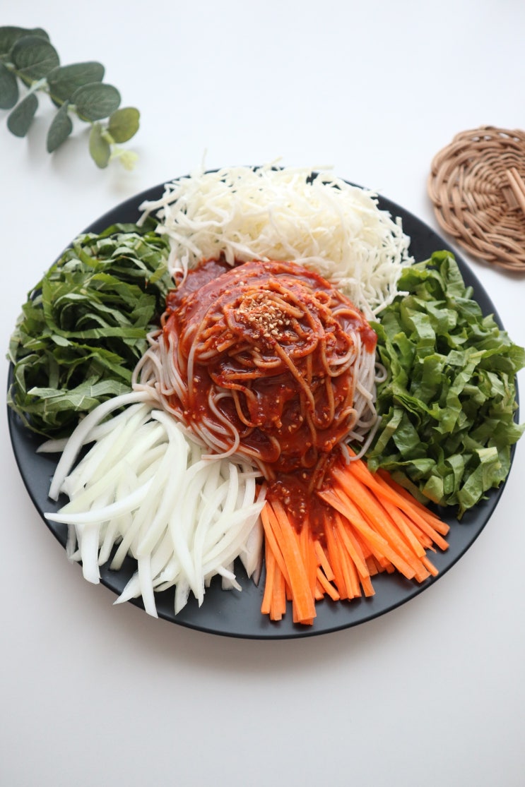  쟁반국수 만드는 법 비빔메밀막국수 양념장 만들기 메밀면 삶기 면요리