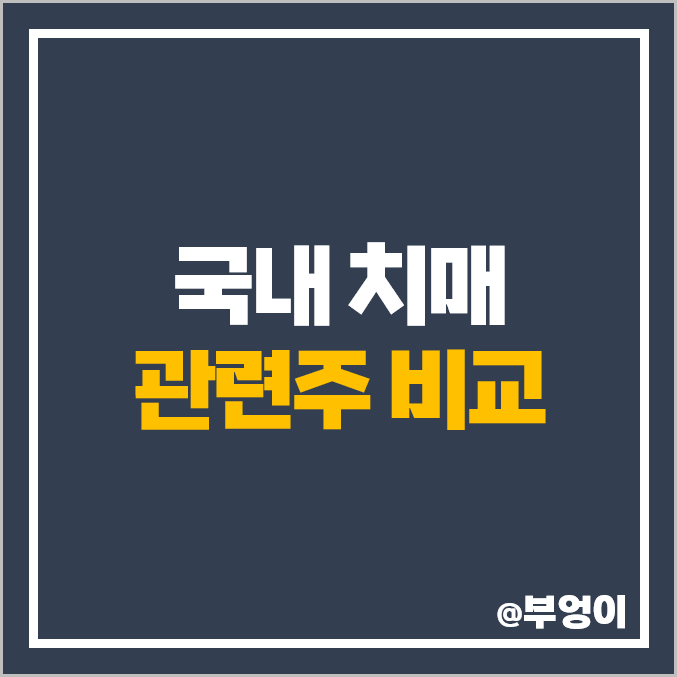 치매 관련주 고령화 주식 대장주 대화제약 일동제약 주가