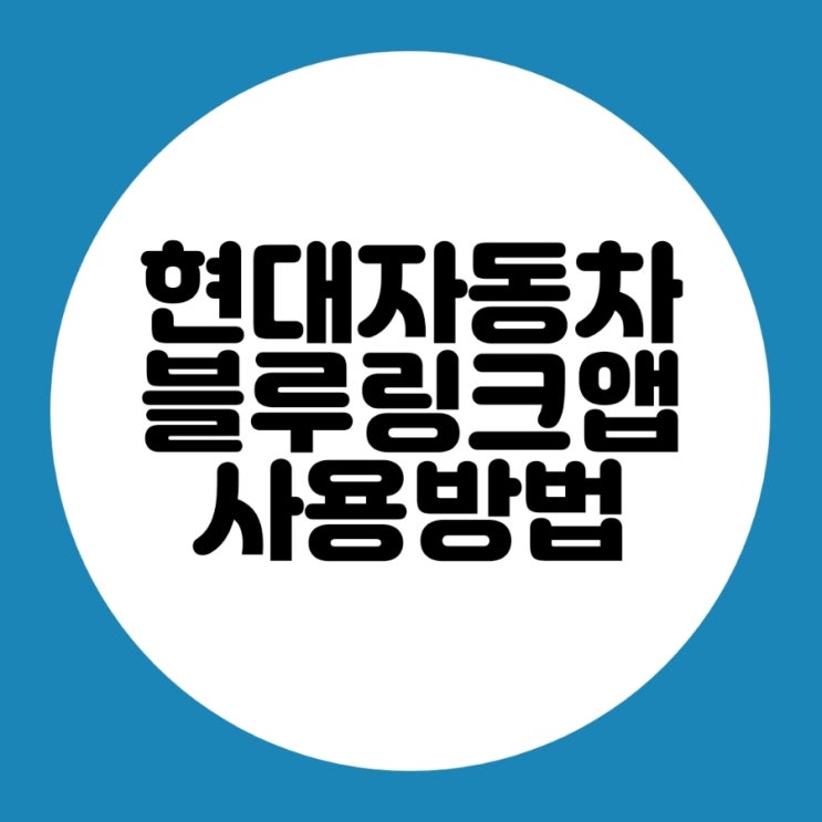  편한 현대자동차 블루링크 쉬운 사용법