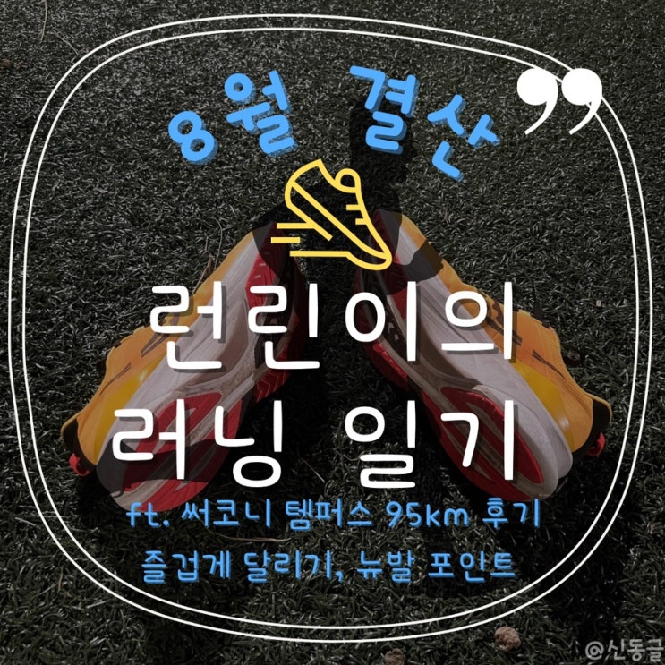 [러닝] 런린이의 8월 러닝 결산 with 써코니 템퍼스 95km 한 달 후기, 즐겁게 달리기, 뉴발 포인트