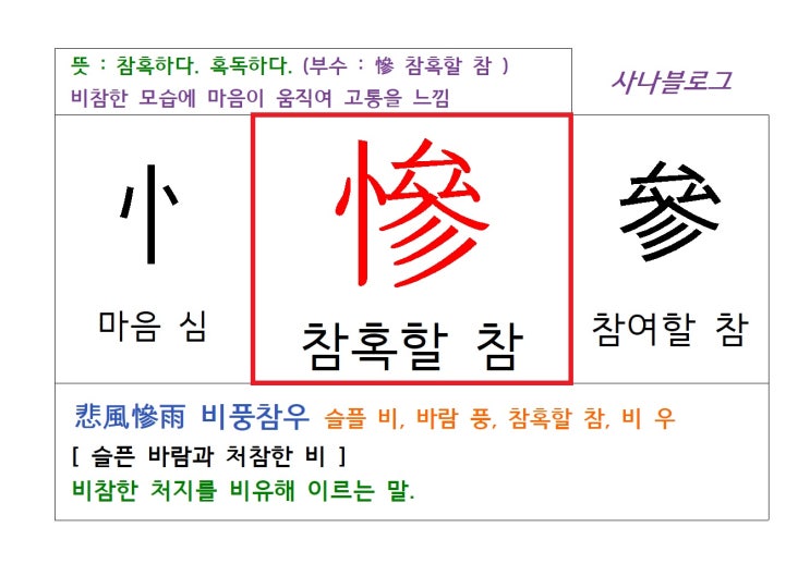  참혹할 참