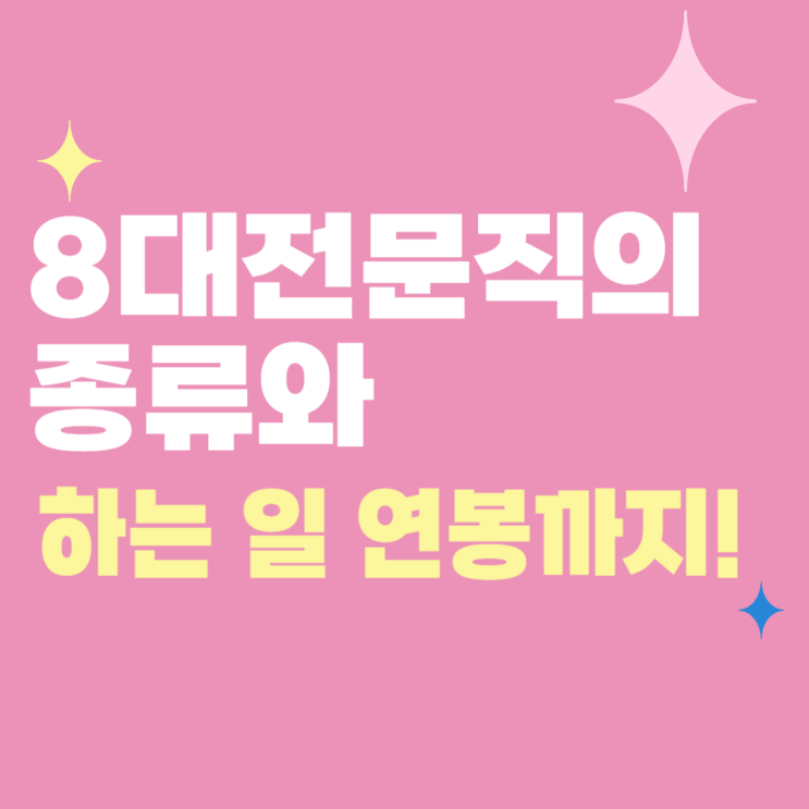  8대전문직의 종류와 하는 일 연봉까지!