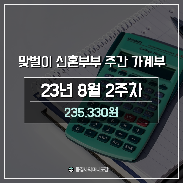  23년 8월 2주차 신혼부부 가계부 (feat.충동외식을 자제하자)