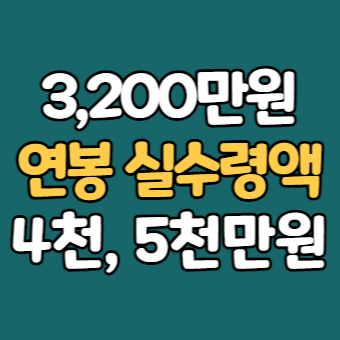  연봉 3200 4000 5000실수령액 - 중소기업 연봉