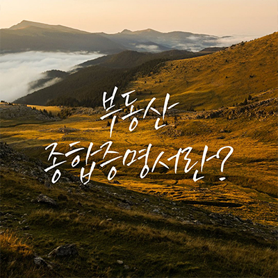 부동산 종합증명서? 생소한 단어 알아보기