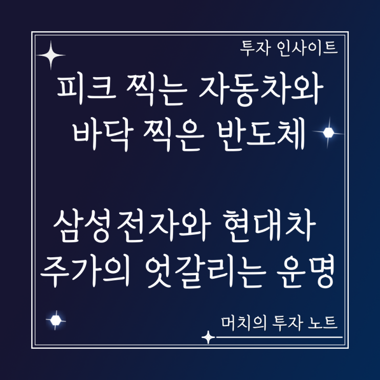  피크 찍는 자동차와 바닥 찍은 반도체 경기 - 삼성전자와 현대차 주가의 엇갈리는 운명