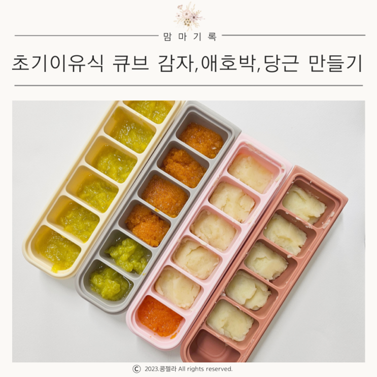  초기 토핑이유식 감자 애호박 당근 큐브 만들기