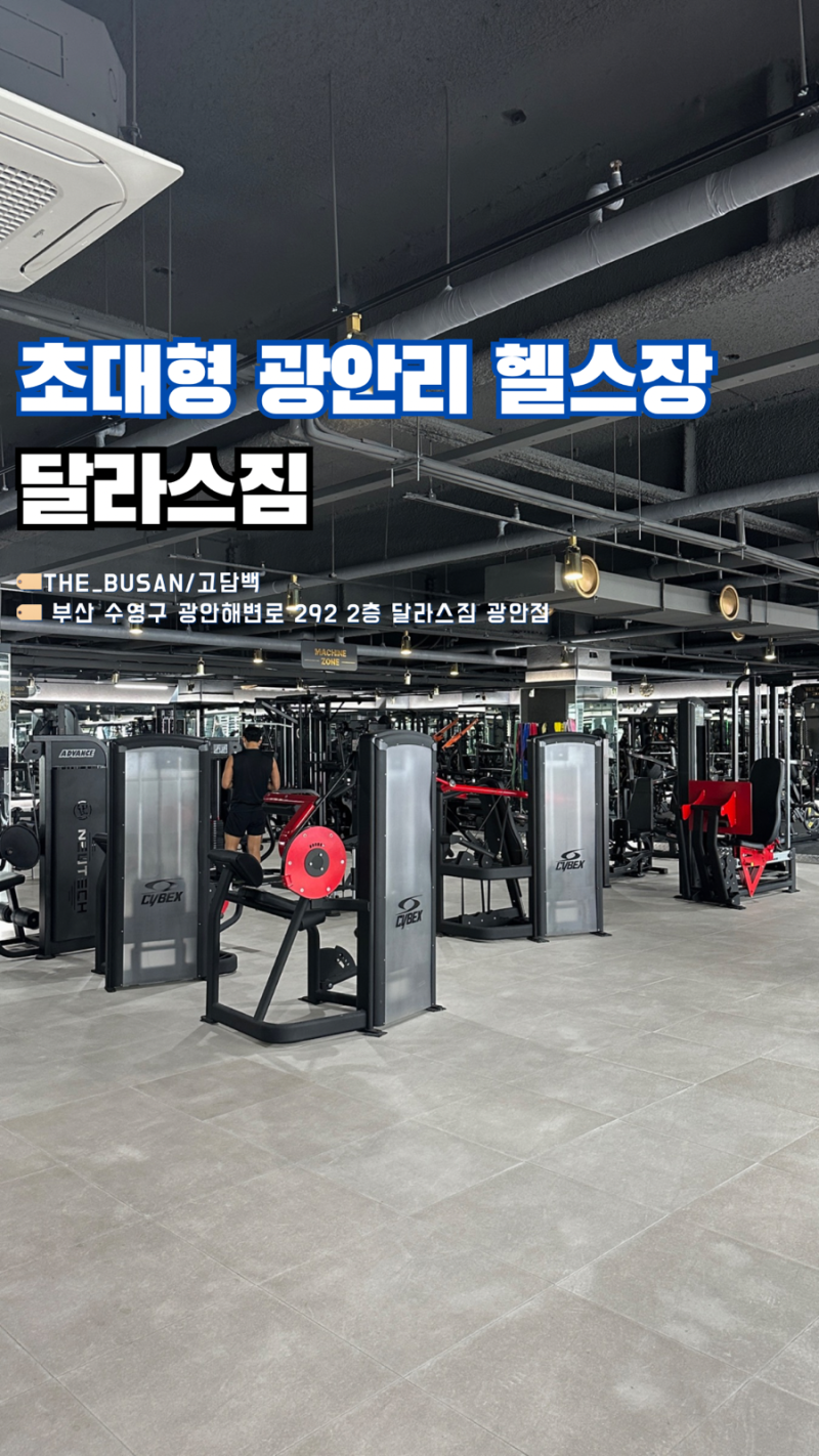 광안리 헬스장 달라스짐 | 초대형평수에 깔끔한 공간 광안리 PT 잘하는 곳