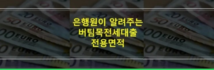  (은행원이 알려주는) 버팀목전세대출 전용면적 정확하게 확인하는 방법
