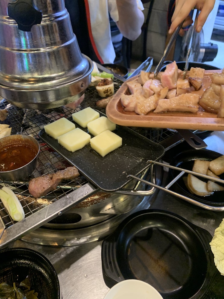  [잠실 삼겹살 /미강식당] 고기는 직화지 삼전역 미강식당에서 미강세트 먹음