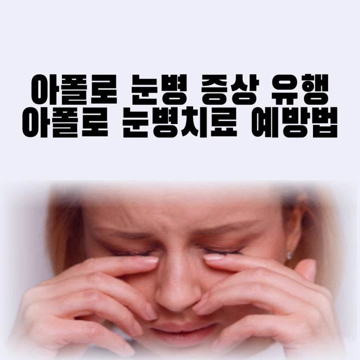  아폴로 눈병 증상 유행 아폴로 눈병치료 예방법