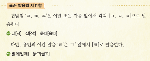  표준 발음법 제11항