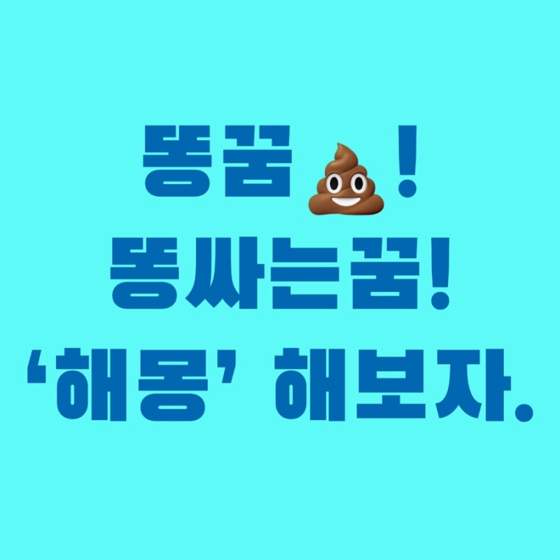 똥꿈, 똥싸는꿈 꿈해몽(옷, 변기, 팬티, 화장실 등) 길몽 재물운일까?