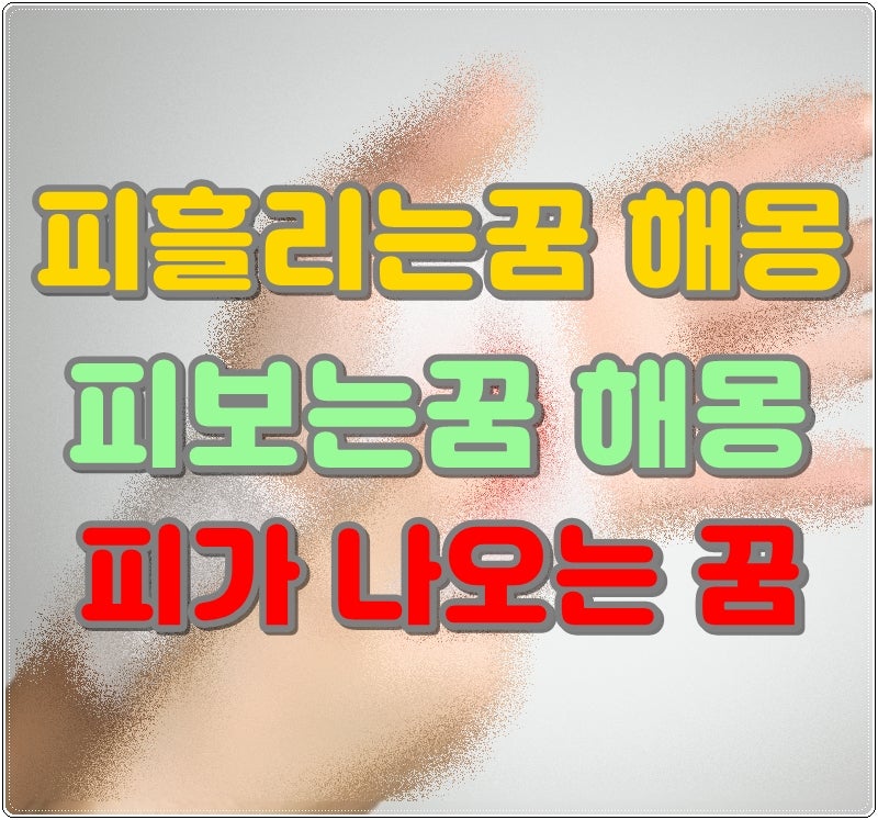 피흘리는꿈 해몽 피보는꿈 해몽 피가 나오는 꿈