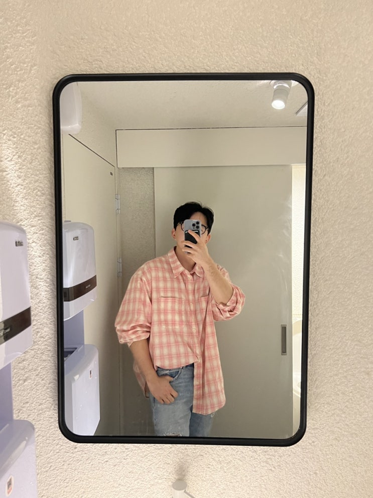  남자 체크남방 초보 Chobo 오버사이즈 셔츠 제품 디테일 착용 후기
