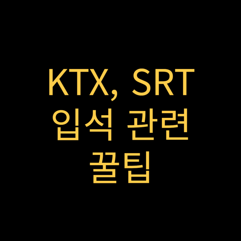 기차 입석 꿀팁 : KTX/SRT 입석 마스터!!