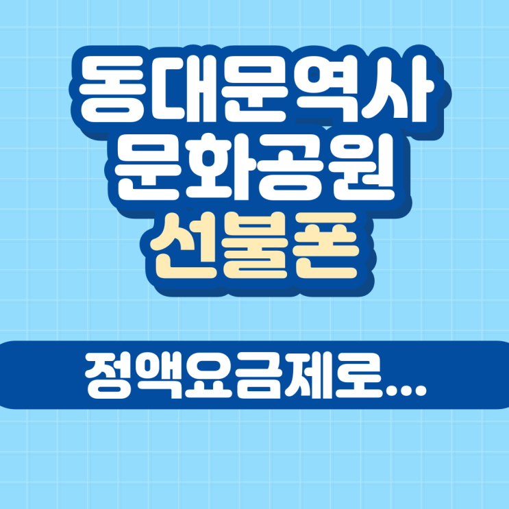  동대문역사문화공원역 선불폰은 충전해서 정액요금제로 쓸수 있답니다