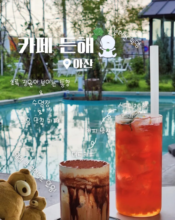  아산 둔포 푸른 수영장 있는 카페든해 (애견동반)
