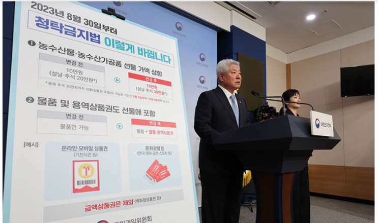 김영란법 개정, 청탁금지법 선물금액 상한(10만원, 15만원, 30만원) 및 적용기간 김영란법 개정, 청탁금지법 선물금액 상한(10만원, 15만원, 30만원) 및 적용기간