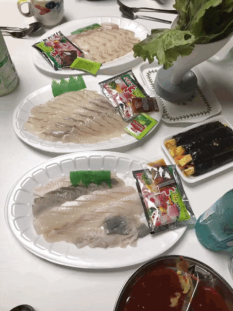  농협 하나로마트 생선회 파티 강도다리회 광어회 우럭회 맛 후기