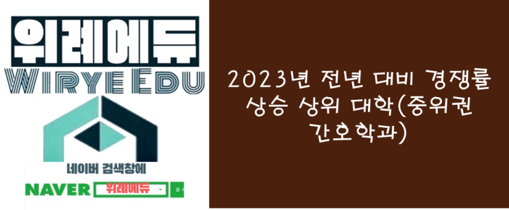  2023 전년 대비 경쟁률 상승 상위 대학(중위권 간호학과)