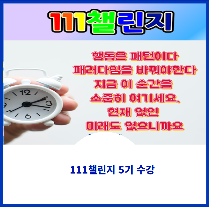 111챌린지 5기 시작