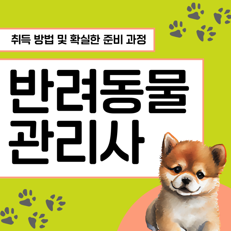 반려동물관리사 자격증 취득 방법 및 확실한 준비 과정(취업 전망)