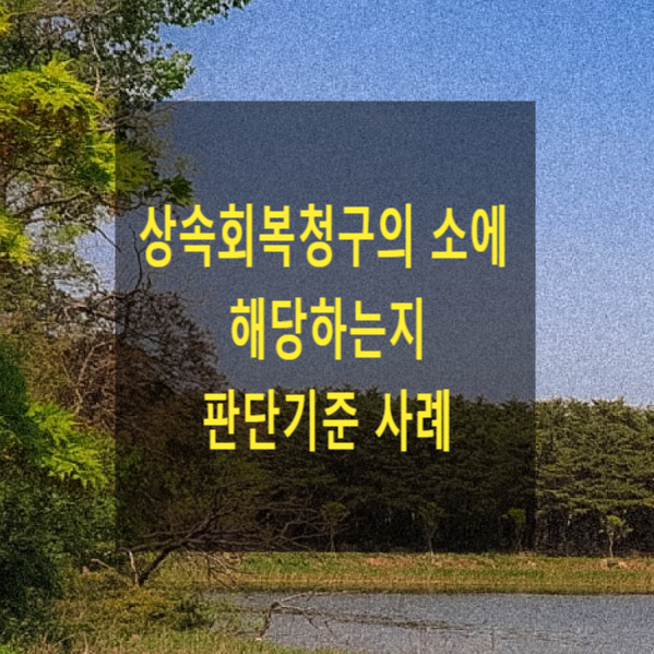  상속 - 상속회복청구의 소에 해당하는지 판단기준 사례
