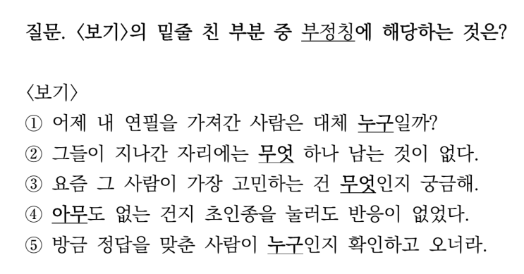  미지칭과 부정칭 구분하기