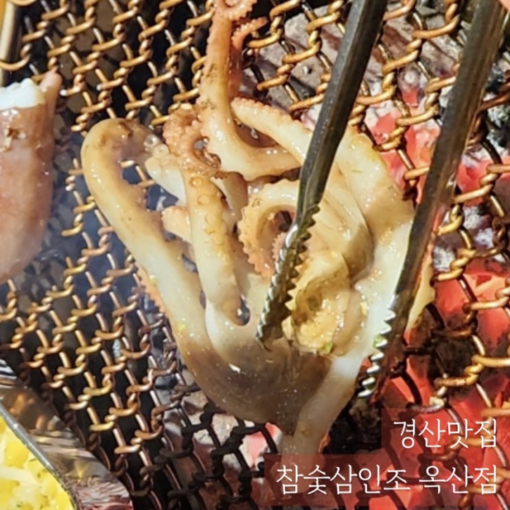  산낙지와 양념 닭목살 맛있는 경산맛집 참숯삼인조 옥산점