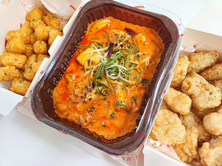 송파떡볶이 맛집 삼첩분식 마라로제 떡볶이 치킨꿔바로우 감자 추천