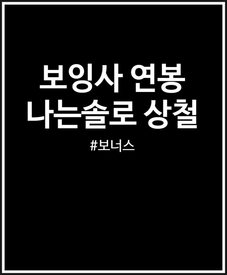  보잉사 연봉 및 보너스 정리해봤어요