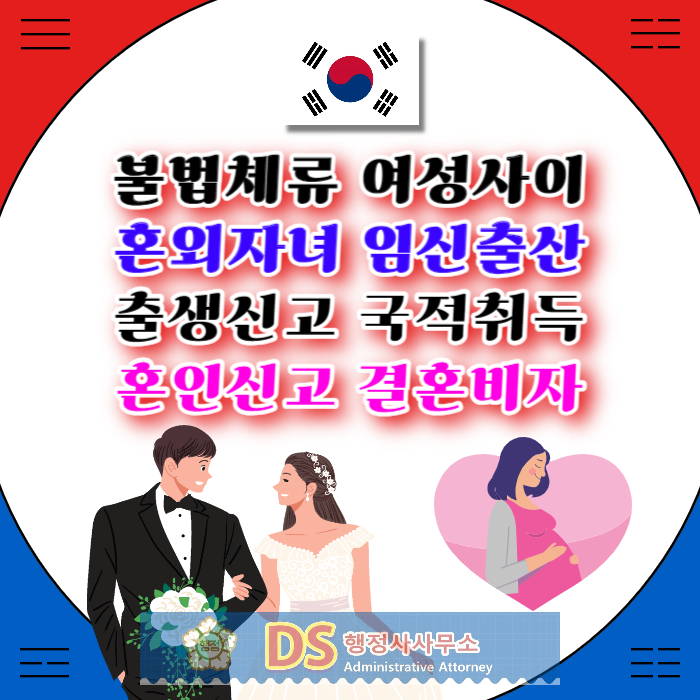 불법체류자 여성 혼외자녀 임신으로 국제결혼 출생신고 결혼비자 F6 자녀국적취득 어떻게 준비해야할까?