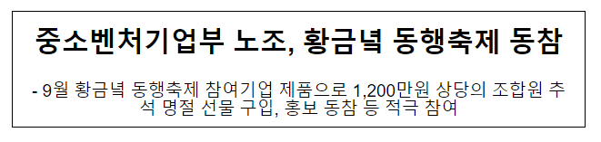 중소벤처기업부 노조, 황금녘 동행축제 동참